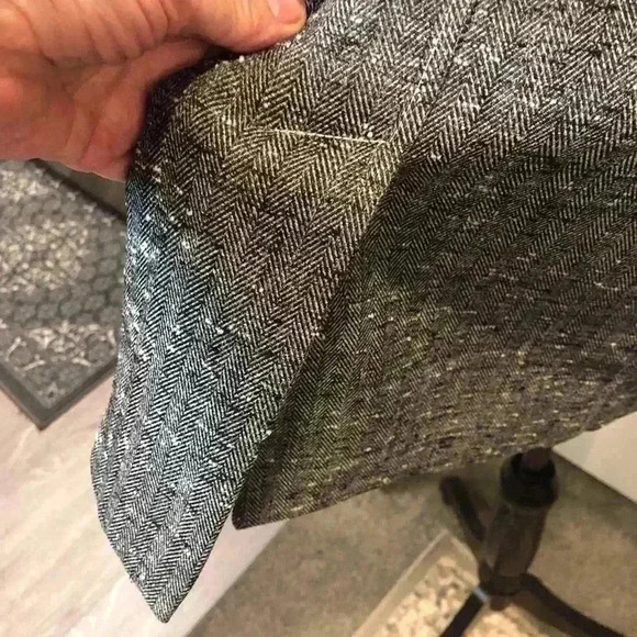 Coldwater Creek Sz 14 Gray White Tweed Long Blazer Jacket Pockets Notched L/S - Picture 5 of 7